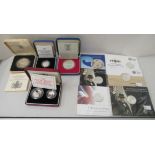 Silver proof coins: to include a Royal Mint 2015 £20 coin