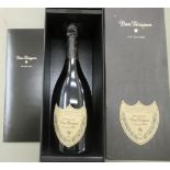 A bottle of 2004 Dom Perignon Champagne  boxed