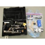 A Boosey & Hawkes of London five piece clarinet, model no. 494896  cased with accessories