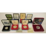 Silver proof coins: to include a Royal Mint 2002 Queen Mother memorial crowns