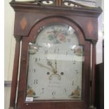 An early/mid 19thC string inlaid mahogany longcase clock; the inscribed movement faced by a