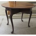 A late Victorian mahogany drop leaf table, raised on cabriole legs and pad feet  26"h  33"L  36"w