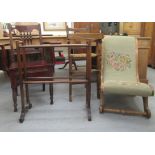 Small furniture: to include an Edwardian mahogany commode chair with a spindled back and rising