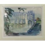 Alexander Cresswell - 'Chateau de Chenonceau'  watercolour  bears a signature  9" x 13"  framed