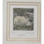 Dorothy Lloyd Griffiths - 'Sheepish'  Limited Edition 40/200 coloured print  bears a pencil