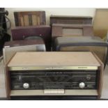Seven variously cased vintage radios: to include an Ecko transistor  9"h  13"w (sold for