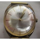 An Avia Incabloc gold plated stainless steel cased wristwatch, the 17 jewel movement faced by an