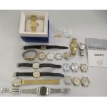 Stainless steel and other cased wristwatches: to include Omega, Tissot, Timex and Seiko