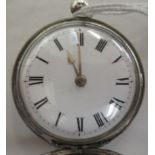 An Edwardian silver cased hunter pocket watch, faced by an enamelled Roman dial, the movement