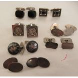 Silver cufflinks: to include a pair featuring Masonic emblems  mixed marks