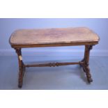 Victorian burr walnut centre table.