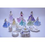 Assorted figurines; and Cottage Garden items.