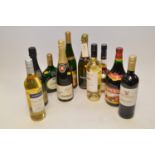 Bottle of Courvoisier Cognac; and various wines.