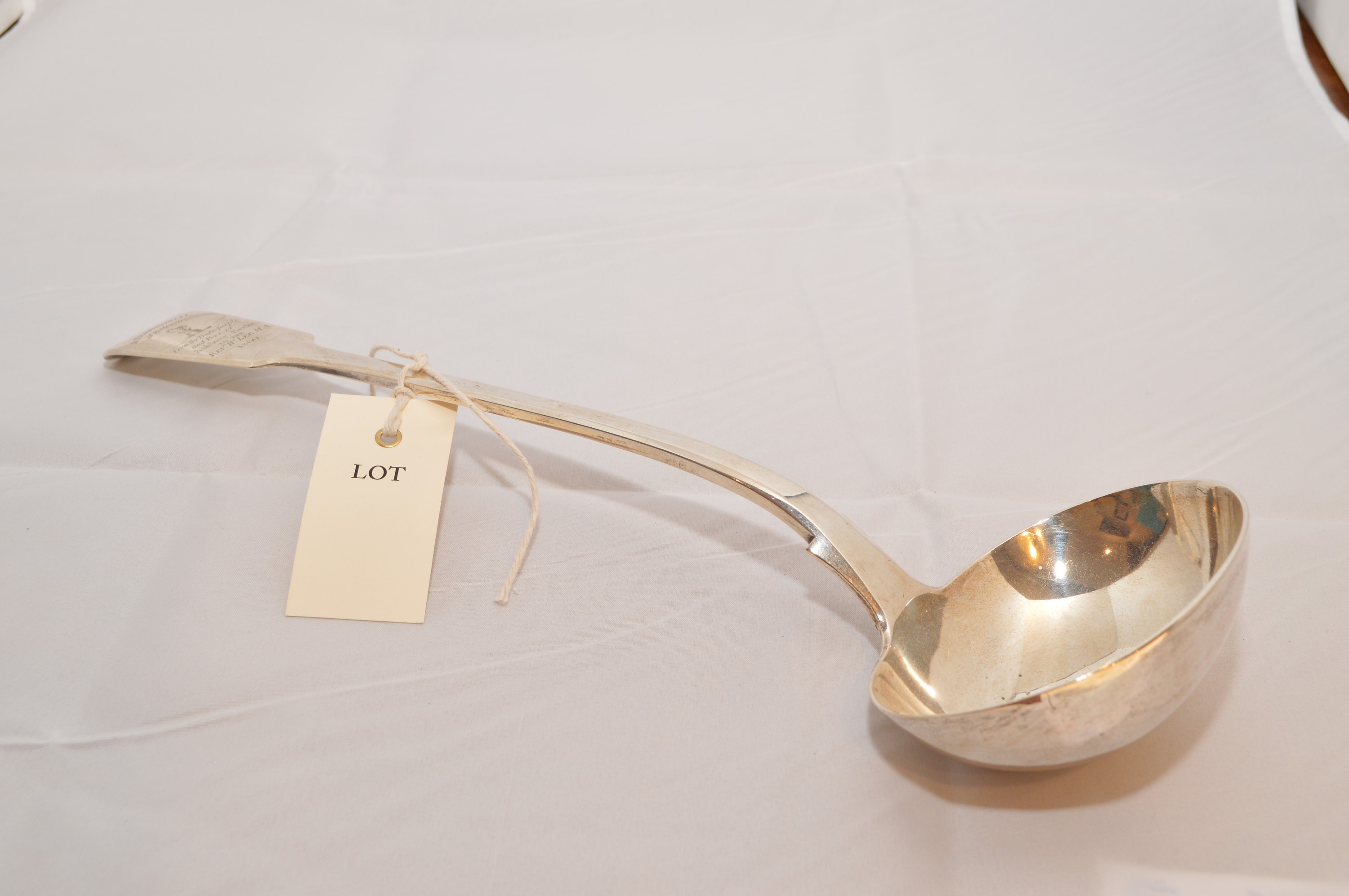 Silver fiddle pattern ladle