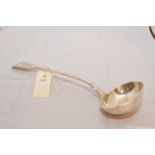 Silver fiddle pattern ladle