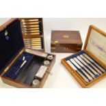 19th Century boxes and cased flatware