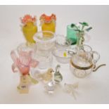 Assorted hand-blown glassware.