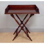 Mahogany butler's tray on stand