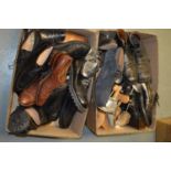 Large quantity of gent's shoes and shoe trees.