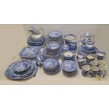 Large quantity of Spode Italian blue and white items.