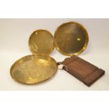 Middle eastern brass chargers and stand