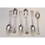 Six silver dessert spoons