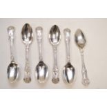 Six silver teaspoons