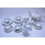 Herend teapot, teacups and other items.