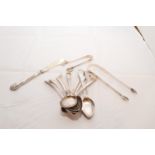 Silver teaspoons and other items