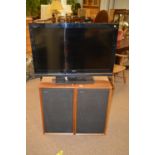 Pair of Vintage Sony speakers and Sony TV.