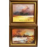 Nancie Foster "The Thaw" and "Before the Storm", Signed; Signed, inscribed, and dated '79 verso, oil