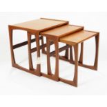 G Plan - mid Century teak nest of 'Quadrille' pattern tables