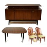 E Gomme G Plan - Librenza Dining table, sideboard and four Stag chairs