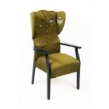 Parker Knoll chair upholstered in military uniform