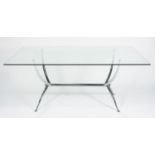 20th Century chrome and glass topped table