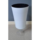 Contemporary white glass vase.