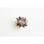 Ruby and diamond dress ring