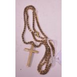 Gold crucifix pendant and chain