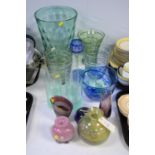 A selection of Studio glassware by Mdina, Malta; and others.
