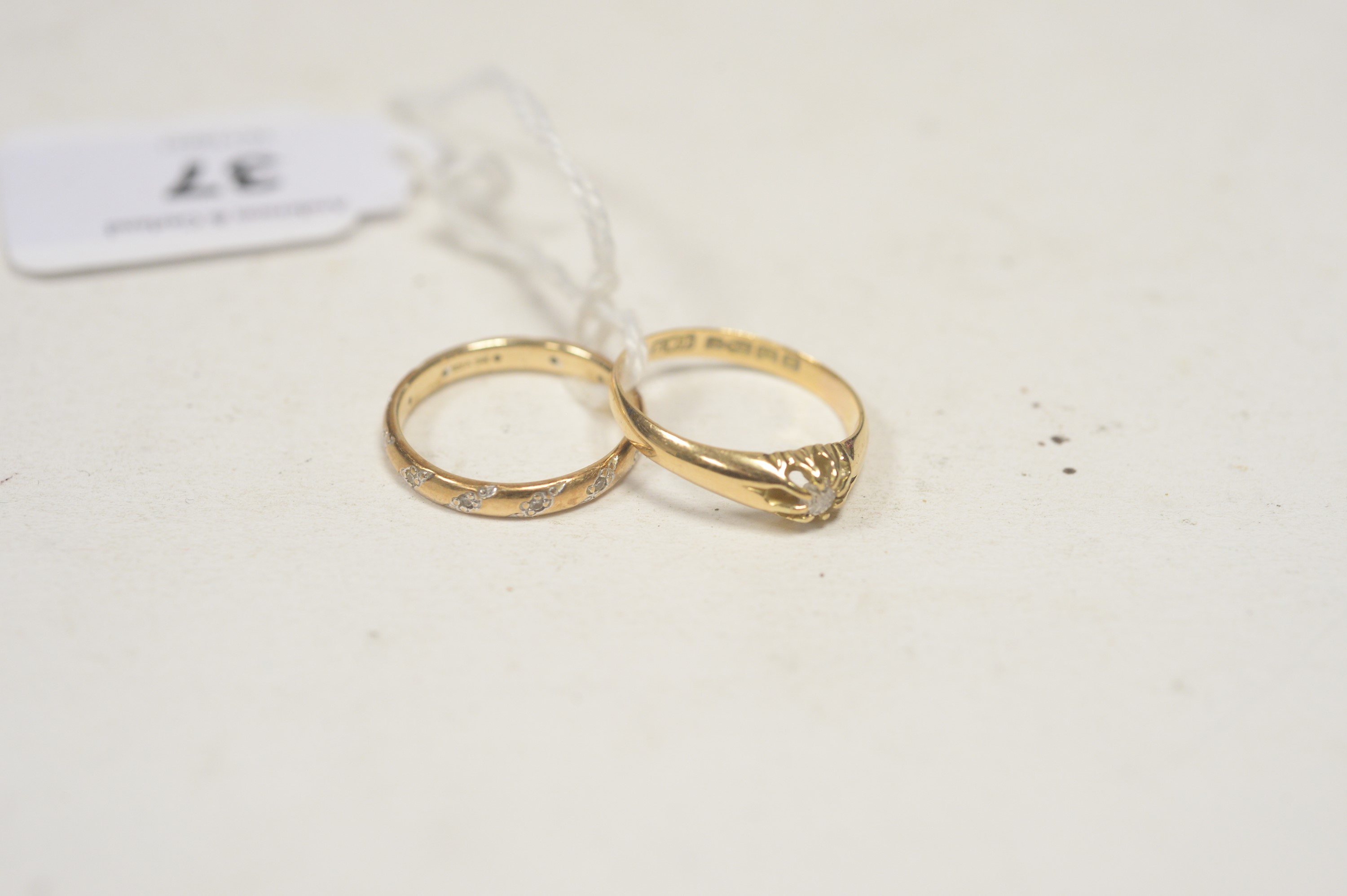 Two diamond rings. - Image 2 of 3