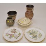Pair of Spode plates; and other ceramics.