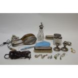 Silver-mounted dressing table items; and other items.