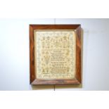 A 19th C needlework sampler.