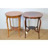 Two two-tier occasional tables.