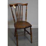 Victorian elm spindle back chair