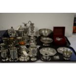 A large quantity of modern pewter wares.