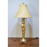 Modern spirally fluted table lamp.