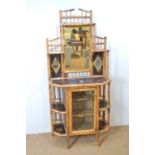 Victorian bamboo mirror-back chiffonier.