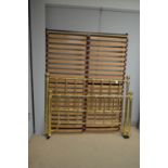 Modern brass double bed.