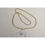A 9ct. yellow gold chain necklace.